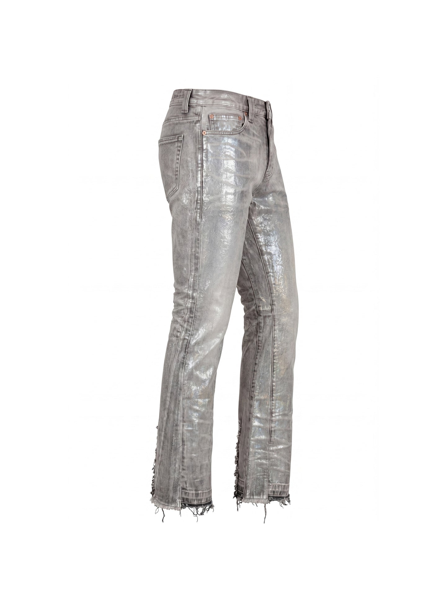 Silver Waxed Jeans