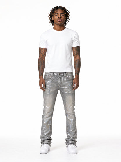 Silver Waxed Jeans