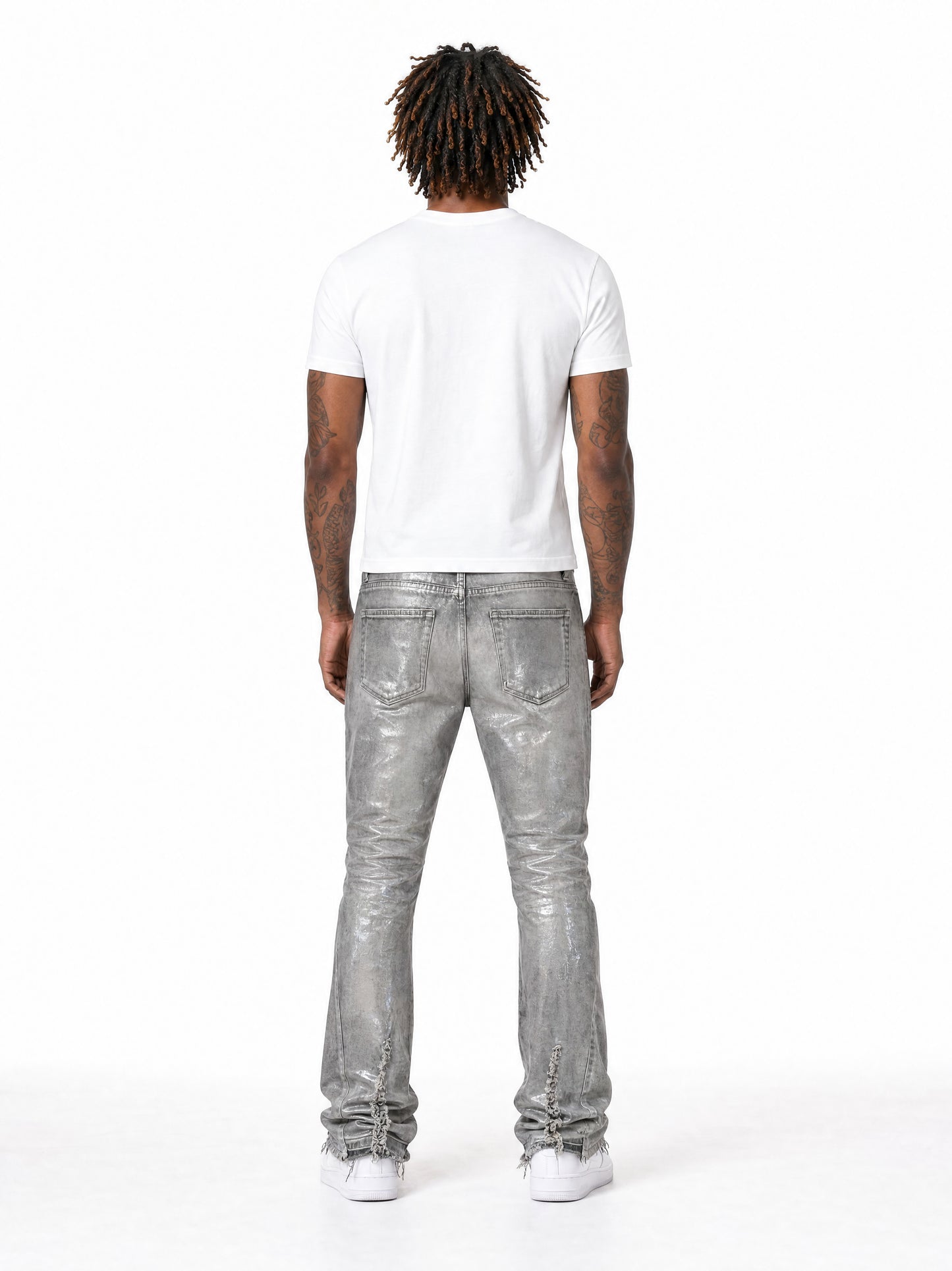 Silver Waxed Jeans