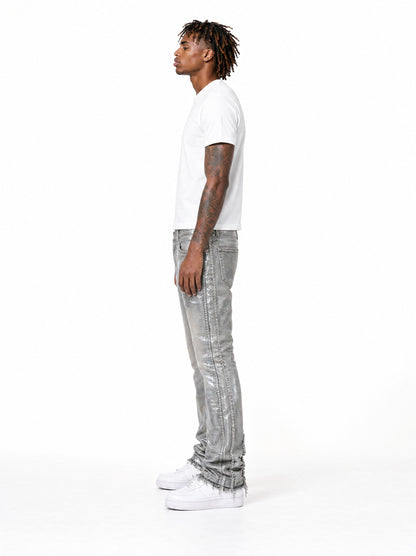 Silver Waxed Jeans