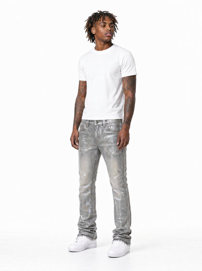 Silver Waxed Jeans