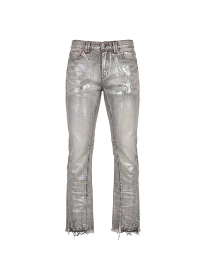 Silver Waxed Jeans