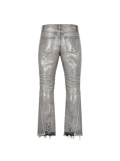 Silver Waxed Jeans
